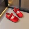 chaussures de princesse en velours scintillant pour enfants, ballerines élégantes d'automne, couleur unie, adorables et polyvalentes, mary janes pour filles 23 34