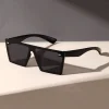lunettes de soleil carrées à monture surdimensionnée pour femmes, verres décoratifs de style rétro de rue décontractés