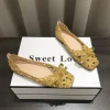 Bout carré bouche peu profonde chaussures plates femme noeud papillon découpes chaussures pour 2025 nouvel été sans lacet ballerines femmes broderie mocassins