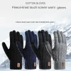 gants de cyclisme tactiles en coton, imperméables, coupe vent, tactiles, chauds, fermeture éclair, hiver