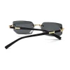 lunettes de soleil sans monture tendance pour hommes et femmes, verres de soleil rectangulaires sans cadre, nuances rétro, lunettes de voyage d'été uv400