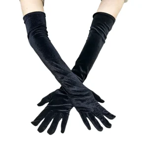 Gants longs en velours élégants pour mariées, pour mariage, soirée d&rsquo;opéra, à la mode, Style rétro britannique, sans doigts