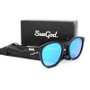 sungod miras lunettes de soleil miroir bleu lunettes à verres polarisés pour hommes lunettes de soleil carrées rétro à la mode pour hommes sport so1 : avec boîte