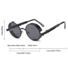 lunettes de soleil steampunk pour hommes et femmes, vintage, tendance, monture ronde en métal, polarisées, accessoires de conduite en plein air, nouvelle collection