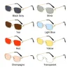 petites lunettes de soleil carrées pour femmes, demi monture en métal, nuances vintage, lunettes hip hop, lunettes de cyclisme