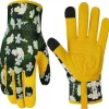 gants de jardinage pour femmes, gants de jardin en cuir respirant avec poignée, gants de travail résistants aux épines et aux crevaisons