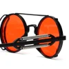 lunettes de soleil steampunk gothiques classiques pour hommes et femmes, lunettes de soleil à monture ronde en métal vintage, nuances uv400, marque de créateur, haute qualité