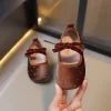 chaussures de princesse en velours scintillant pour enfants, ballerines élégantes d'automne, couleur unie, adorables et polyvalentes, mary janes pour filles 23 34