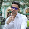 lunettes de soleil carrées surdimensionnées pour hommes, grande monture, design de marque de luxe, monture métallique, nuances rétro, 2025