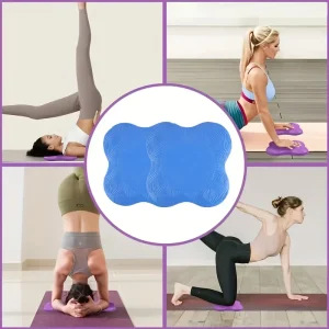 Tapis de yoga épais à genoux, 2 pièces, tapis de support antidérapant, genoux, coudes, poignets, mains et tête pour la pratique du yoga et des pilates en mousse