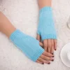 gants d'hiver pour femmes, bras tricoté, sans doigts, doux et chaud, mitaine élégante, bras de poignet, main, demi doigt, élastiques