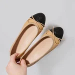 Chaussures de Ballet pour femmes, chaussures plates polyvalentes à bouche légère, couleur assortie, nouvelle collection 2025