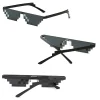 lunettes de soleil en mosaïque pour hommes et femmes, 2 pièces, cool, fête, vintage, nuances, pixelisées, drôles