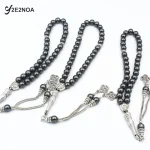 Tasbih-Bracelet en Pierre Hématite Naturelle, 33 Perles, Accessoire Islamique, Bijoux en Turquie, Misbaha