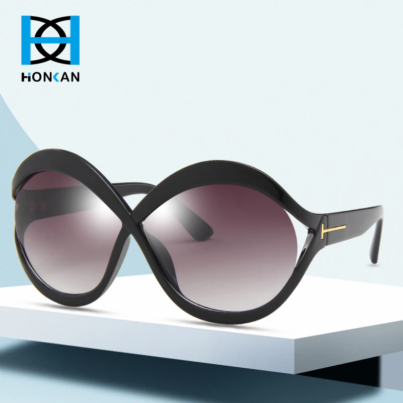 Lunettes de soleil rondes surdimensionnées pour femmes et hommes, de haute qualité, élégantes, de marque, de styliste, Punk