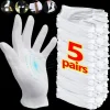 Gants de Travail en Coton Blanc pour Mains Sèches, Manutention de Film, SPA, Cérémonie Isotoniale, Haute Commande, Ménage, Livres, Outils, Mitaines, 1/5 Paires