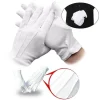 1 paire de gants de protection confortables pour le travail du jardin, gants de travail à domicile, gants blancs à haute élasticité pour adultes, gants en coton blanc