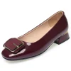 chaussures en cuir brillantes pour femmes, élégantes, respirantes, confortables, plates, talons carrés, tendance, bureau, colonne vertébrale, printemps, 2.5, 2025, 03/3