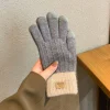 gants en tricot torsadé avec écran tactile pour femmes et filles, chauds, doublés sourire, cadeau d'hiver