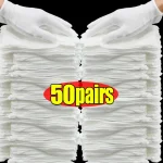 Gants de travail en coton doux blanc pour mains sèches, Film de manipulation, gants de SPA, gants de cérémonie à haute élasticité, outils de nettoyage ménager