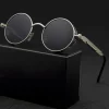lunettes de soleil steampunk pour hommes et femmes, vintage, tendance, monture ronde en métal, polarisées, accessoires de conduite en plein air, nouvelle collection