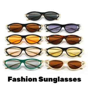 Lunettes de soleil œil de chat pour femmes, Sexy, marque de luxe, petite monture, rétro, Vintage, léopard, élégantes