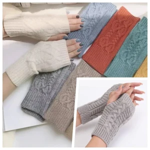2025 nouvelles femmes chauffe-mains Gants d&rsquo;hiver mode tricot fausse laine mitaine chaud sans doigts Gant Gants Femme femmes Gants