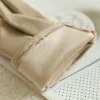 1 paire de gants pour femmes en hiver doublés de polaire pour heattech et écran tactile pu gants de conduite de cyclisme élégants et exquis