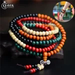 Bracelets Mala en bois de santal naturel unisexe, perles de prière bouddhiste, chapelet bouddha, bijoux pour hommes