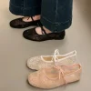 2025 femmes printemps été Ballet chaussures plates respirant maille broderie chaussures plates de mode belle noeud papillon femme sandales de marche quotidienne