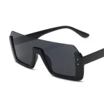 Lunettes de soleil multicolores pour hommes et femmes, nouveau style, grande monture carrée, visage rond, rétro, intégrées