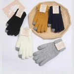 Gants pour femmes en hiver, épais avec polaire pour éviter le froid, mignon cyclisme, écran tactile, gants chauds en fil tricoté
