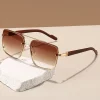 kammpt mode rétro carré métal nuances femmes marque originale conception conduite lunettes de soleil nouveau double pont pilote lunettes de soleil