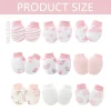 9 paires de gants en coton respirants pour garçons et filles, mitaines pour bébés, mitaines à main pour nouveau nés, ensemble de mitaines sans rayures pour tout petits