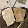 gants demi doigt en peluche chauds et résistants au froid pour femmes, vêtements de bureau polyvalents et mignons pour l'automne et l'hiver