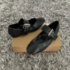 ballerines pour femmes design boucle sangle noir cuir souple léger et confortable 2025 été chaussures pour dames