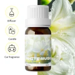 Huile de romarin d&rsquo;huile de musc blanc 10ml, plante naturelle, aromathérapie fraîche pour diffuseur de Massage, désodorisant, aromathérapie de voiture, cadeaux