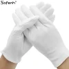 gants en coton blanc à doigt complet pour hommes et femmes, 1 paire, pour serveurs/conducteurs/bijoux/travailleurs, mitaines absorbant la sueur