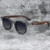 Lunettes de soleil rétro tendance en grain de bois pour femmes et hommes, nouvelles lunettes de soleil à monture carrée, Protection UV, lunettes de cyclisme en plein air et rue