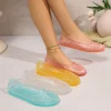 Femmes Jelly Flats Maille Ballerines Bout Carré Mode Slip-On Flats Légères Sandales Plates Décontractées Respirant pour la Plage D&rsquo;été