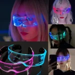 Lunettes de soleil LED Shoous pour hommes et femmes, lunettes punk vintage, lunettes lumineuses colorées, nuances UV400, fête de Noël, mode