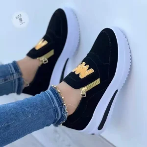 Femmes Chaussures Plate-Forme Chaussures Femmes Élégantes Chaussures Femme Automne Décontracté À Fermeture Éclair Baskets Chaussures Femmes Chaussures Légères
