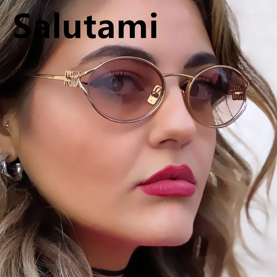Vintage petites lunettes de soleil en alliage ovale femmes nouvelle marque de mode élégant sexy lunettes de soleil dames à la mode conduite dégradé nuances uv400