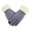 gants tricotés pour femmes, épais, garde au chaud, doigt complet, doux, extensibles, pour écran tactile, hiver