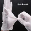 gants de travail en coton blanc pour mains sèches, film de manipulation douce, gants de spa, gants extensibles de cérémonie, outils de nettoyage ménager, 1 à 50 paires