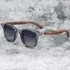 Lunettes de soleil pour hommes et femmes, tendance, rétro, Grain de bois, polarisées, Protection UV, cyclisme, plein air, photographie de rue