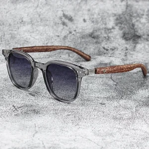 Lunettes de soleil pour hommes et femmes, tendance, rétro, Grain de bois, polarisées, Protection UV, cyclisme, plein air, photographie de rue