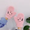 gants chauds résistants au froid pour femmes, imprimé de dessin animé, design simple, pour étudiants, déplacements quotidiens, hiver, extérieur, confortables