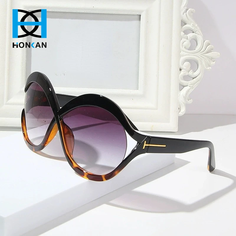 Lunettes de soleil rondes surdimensionnées pour femmes et hommes, de haute qualité, élégantes, de marque, de styliste, Punk