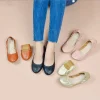 mocassins de ballet en cuir pour femmes, chaussures de marque de luxe, plates, pliables, à la mode, pour bal, mariage